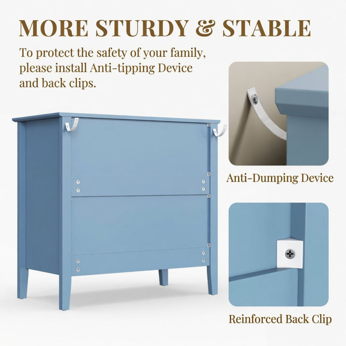 Fluted 3 Drawer Nightstand With Soft Close Slides Home Essentials