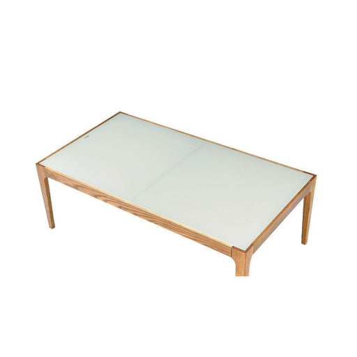 Gwynn - Coffee Table - Frosted Glass & Natural ACME
