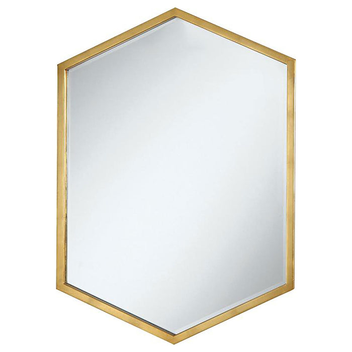 Cavendish - Hexagonal Wall Mirror - Gold Furniture Max