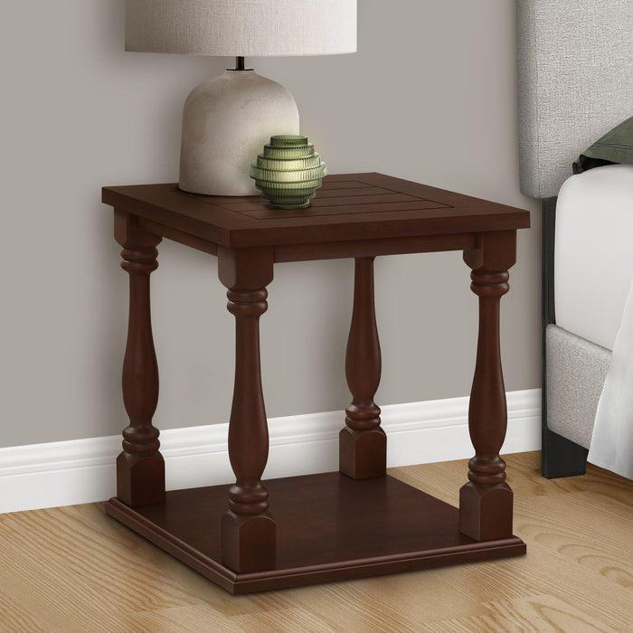 Accent Table, 2 Tier, Square, Traditional - Espresso 8th Street