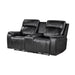 Gary - Power Reclining Loveseat With Cooler In Center Console - Black Global Furniture USA