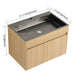 28" Wall Mounted Bathroom Vanity With Stainless Steel Sink, Soft Close Doors - Oak Home Essentials