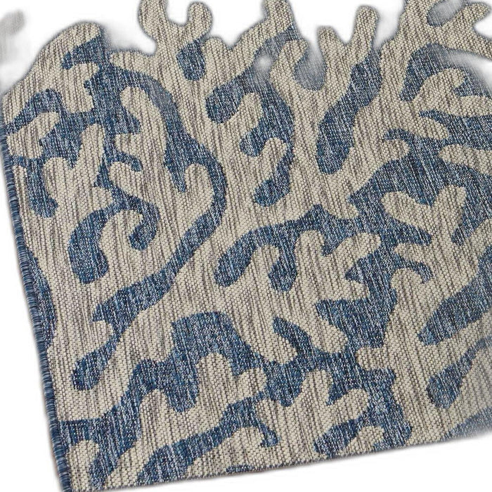 5' X 7' Indoor / Outdoor Area Rug - Blue / Gray