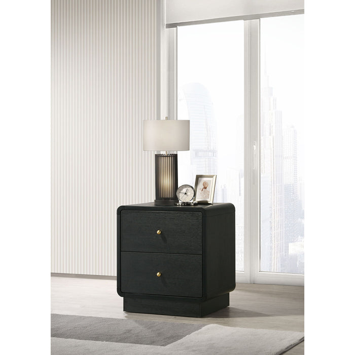 Burton - 2 Drawer Nightstand - Black Furniture Max