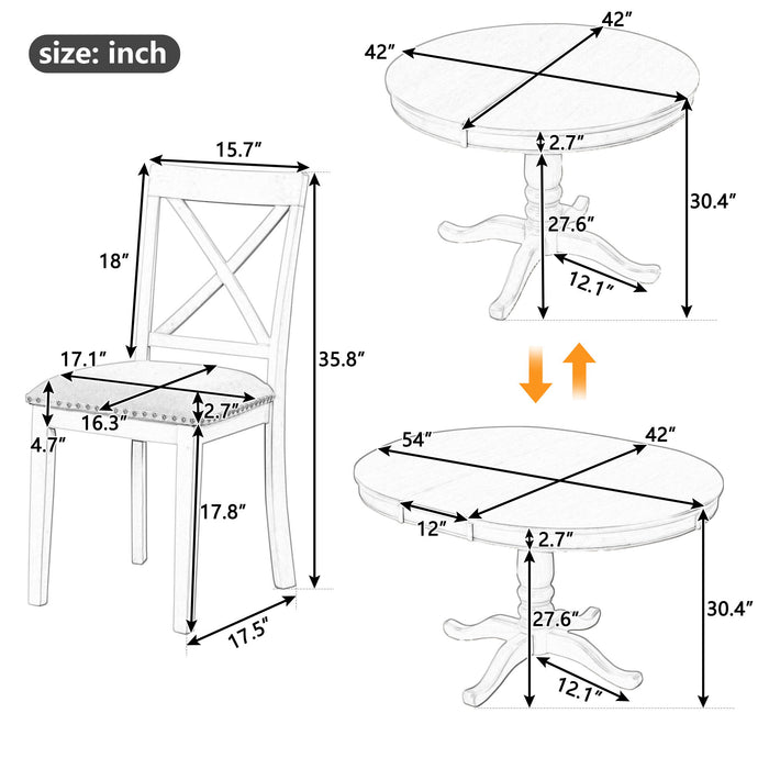 5 Piece Dining Room Set, Table And Chairs Set For 4 Persons Hearth and Haven