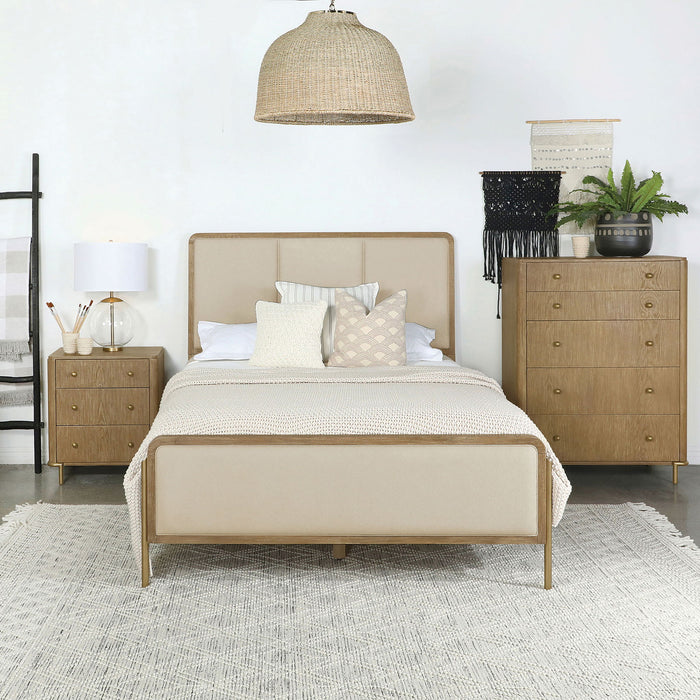 Benson - Eastern King Panel Bed - Sand Furniture Max