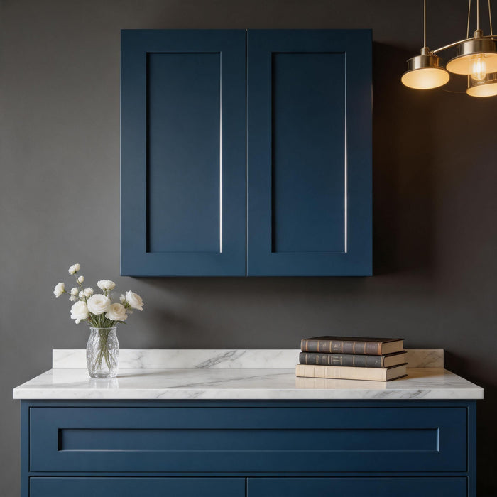 Shaker Wall Cabinet With Soft Close Hinges, Adjustable Shelves, Double Door Home Essentials