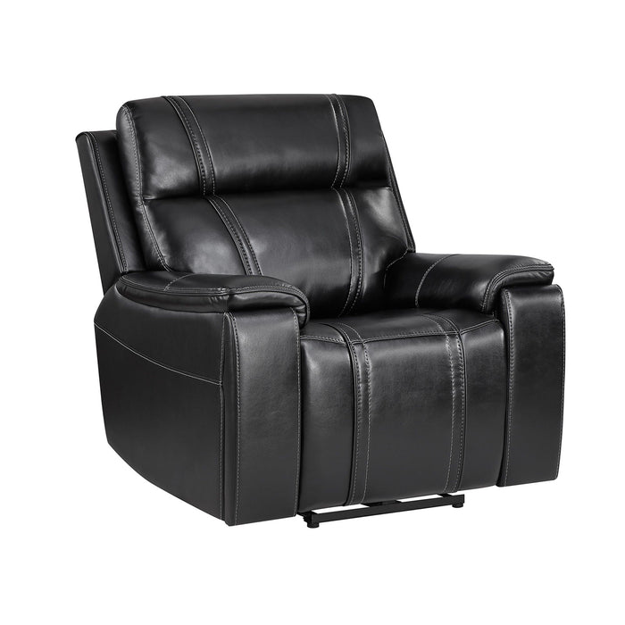 Gary - Power Recliner With Power Recline Motion, Pillow Top Arms, Hidden Cupholders - Black Global Furniture USA