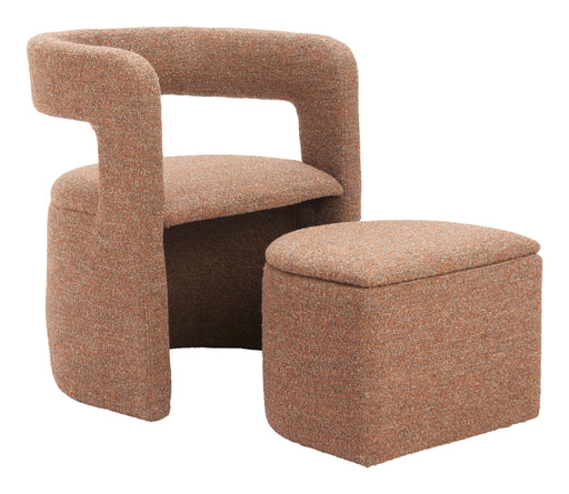 Atria - Accent Chair & Ottoman - Tawny Brown Zuo Modern