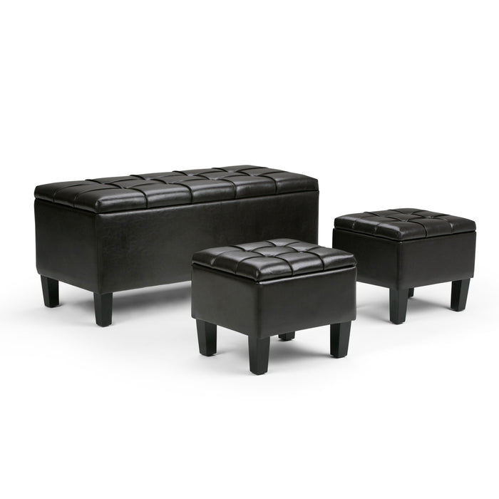 Dover - 3 Piece Storage Ottoman - Tanners Brown
