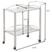Porch & Den - 2 Tier Rectangular Glass Shelf Bar Cart With Glass - Chrome Furniture Max