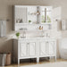 Double Sink Bathroom Vanity Set With Wall Mount Mirror Cabinet Noble House