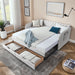 Daybed With Trundle And Storage Drawers, Flat Arms With Pocket Home Essentials