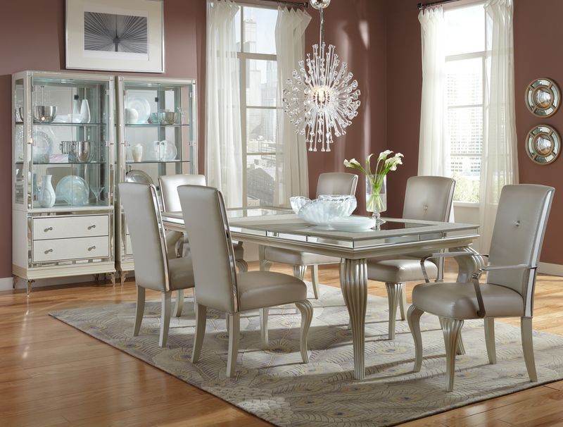 Hollywood Loft - Dining Table with Glass Inserts - Frost