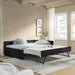 Full Size Upholstered Daybed With Trundle, Tufted Backrest And Armrests - Black Home Essentials