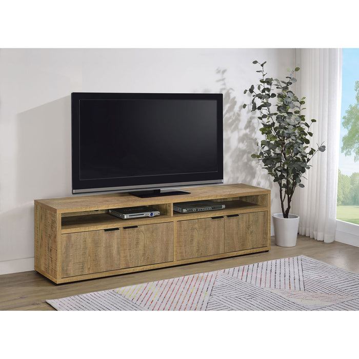 Palmer - 4 Door TV Stand With Open Shelves - Mango Color Furniture Max