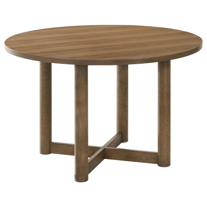 Graham - Round Dining Table With X Cross Base - Walnut Furniture Max