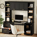 Computer Desk With Hutch, Workstation With Desk Grommet & Keyboard Tray Hearth and Haven