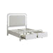 Bed With LED Lights Panel Headboard And Footboard Frame Home Essentials
