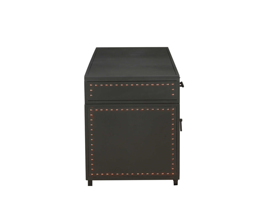Metal Executive Desk With Two Cabinets Three Drawers - Gray