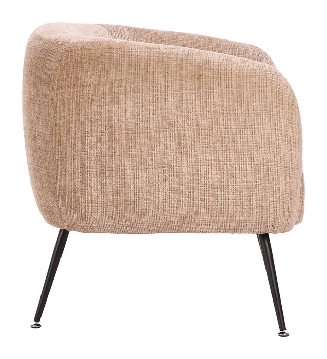 Racine - Accent Chair - Linen Beige / Brown