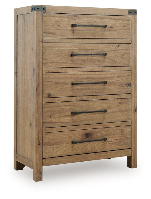 Ridgester - Five Drawer Chest - Light Brown Benchcraft®