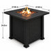 Outdoor Fire Pit Table With Lava Rocks, Propane Fire Pit - Black Daily Nest