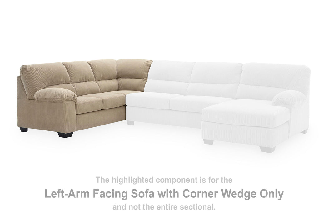 SimpleJoy - LAF Sofa With Corner Wedge - Sand Signature Design by Ashley®