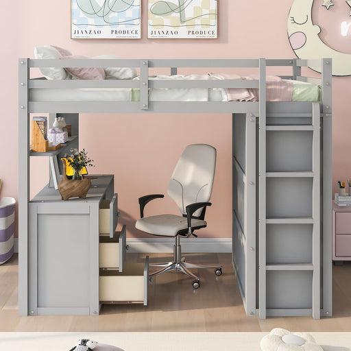 Loft Bed With Drawers, Desk, And Wardrobe DreamHaus