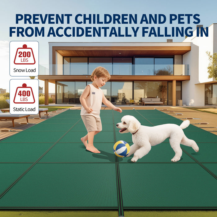Swimming Pool Safety Cover For Rectangular Underground Pools - Green Daily Nest