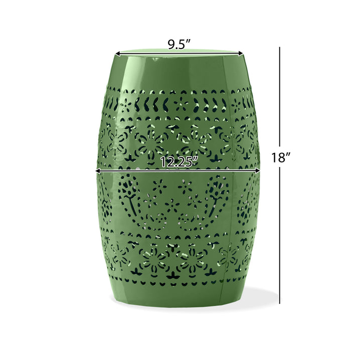 12" Outdoor Lace Cut Side Table Noble House