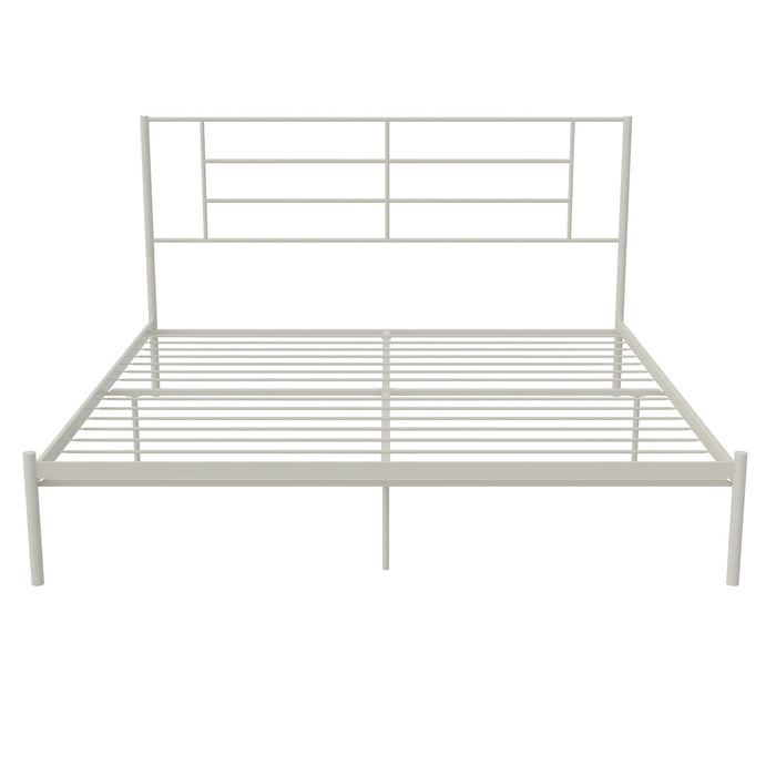 Praxis - King Bed With Simple Headboard - White