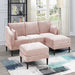 Modular L-Sectional Set With Ottomans - Pink Home Essentials