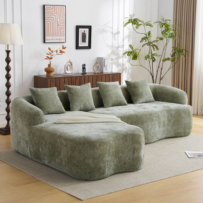 Modular L-Shape Sectional Sofa With Curved Chaise Home Essentials
