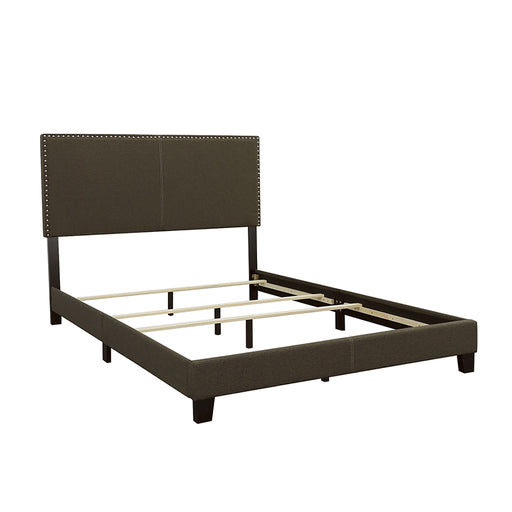 Queen Bed With Nailhead Trim - Charcoal Furniture Max