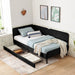 Upholstered Platform Bed Frame With 2 Storage Drawers And Adjustable Sofa Bed Home Essentials
