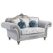 Pelumi - Loveseat With 5 Pillows - Light Gray Linen & Platinum ACME
