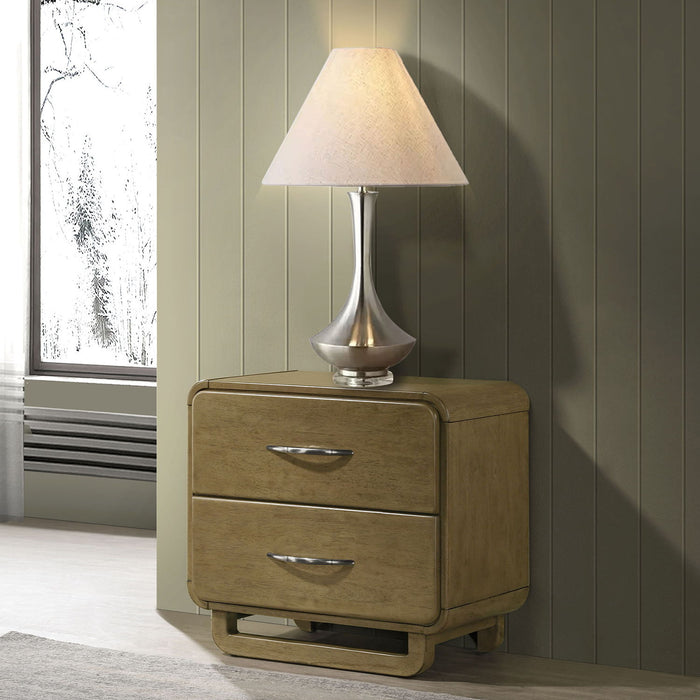 Tully - 2 Drawer Nightstand - Nutmeg Brown