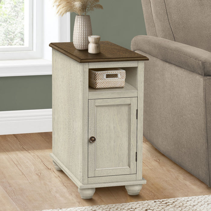 Accent End Table, Storage, Traditional - White 8th Street