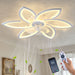 30" Flower 6 Speed Ceiling Fan With Remote Controlled LED Lights, Low Profile Flush Mount Fan Daily Nest
