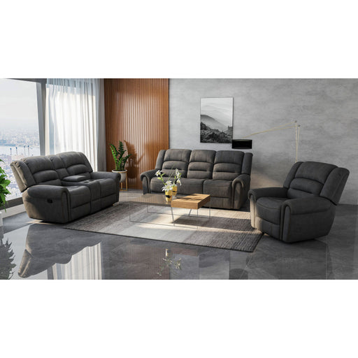 Reclining Sofa - Gray - Faux Leather Emerald Home