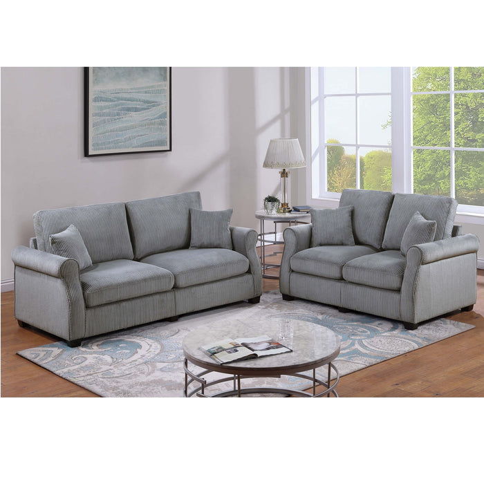 Contemporary 2 Piece Sofa Set With Matching Pillows Home Essentials