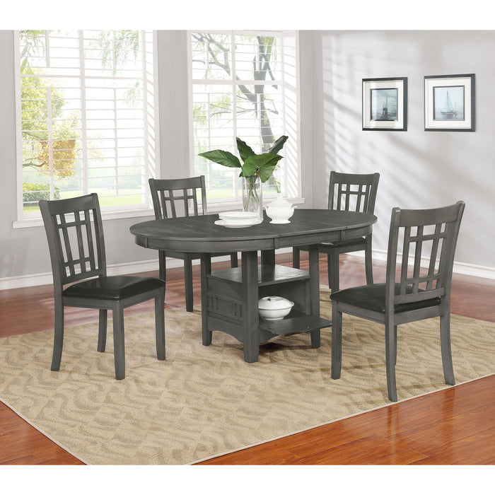Ingall - 5 Piece Set With Storage Table And Upholstered Chairs - Medium Gray Furniture Max