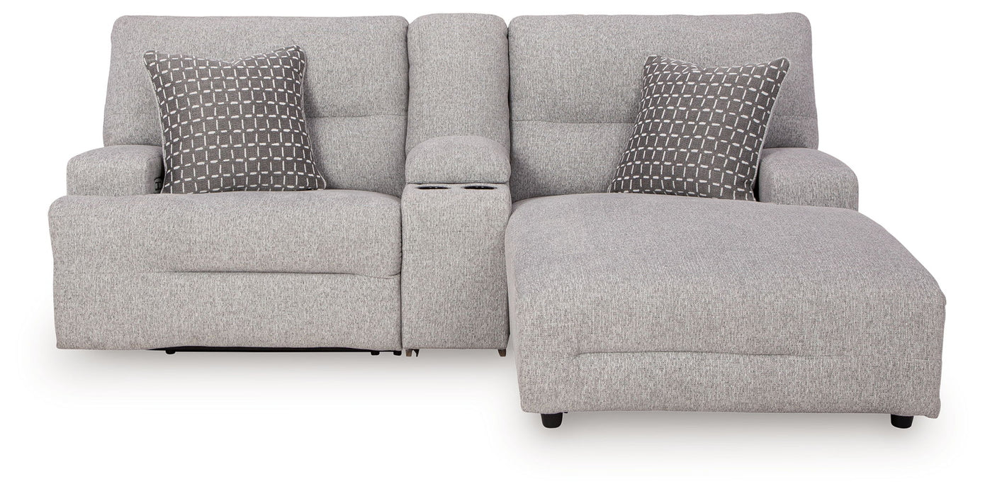 Acklen Place - 4 Pc. - 3-Piece Power Reclining Sectional Sofa With Raf Chaise, Wide Seat Power Recliner - Pewter Signature Design by Ashley®