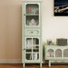 Curio Cabinet, Freestanding Vintage Display Storage Cabinet, Adjustable Shelves - Green Home Essentials
