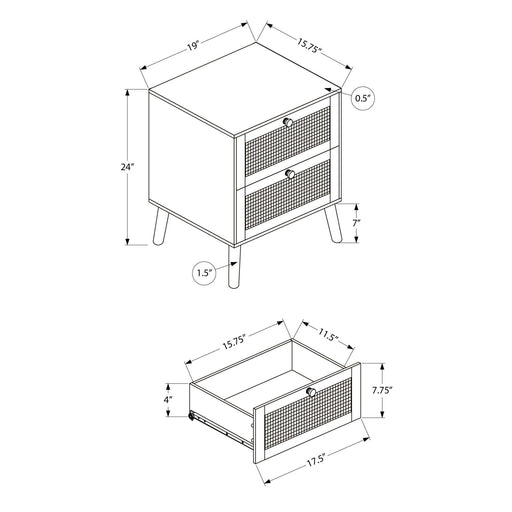 Accent Table & Storage Drawers - White 8th Street