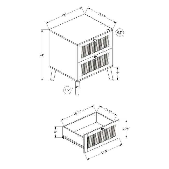 Accent Table & Storage Drawers - White 8th Street
