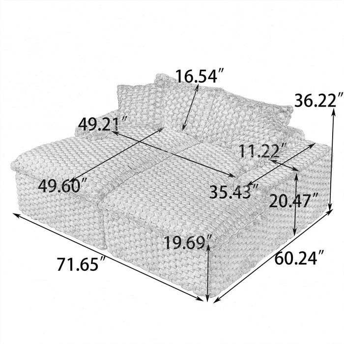 Double Chaise Lounge With Full Compressed Sponge Home Essentials