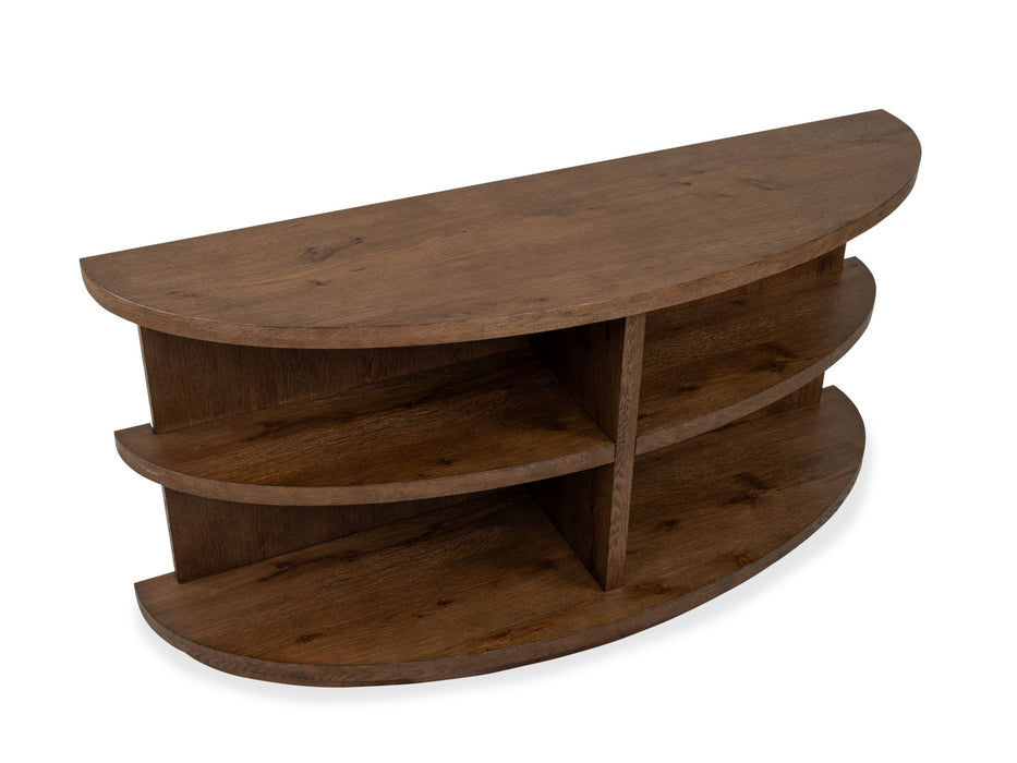 Oswald - Demilune Sofa Table - Brown Magnussen Furniture