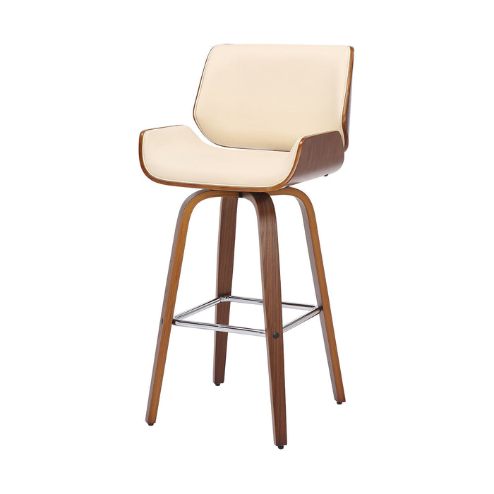 Swivel, Counter Height Bar Chair - Cream / Brown